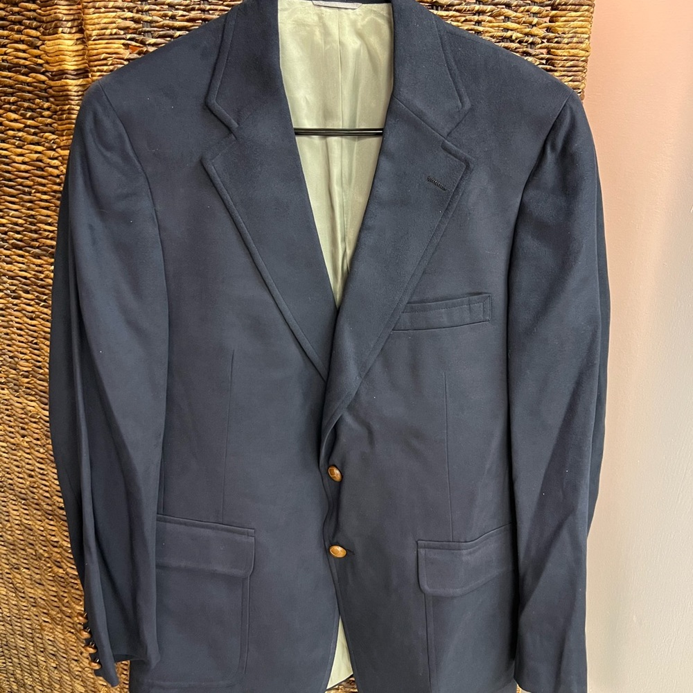 Feather Suede- Men’s Coat-‎ Navy Blue, Shoulder to shoulder- 18 inches